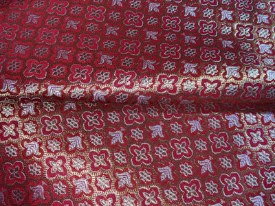 Brocade Fabric Jacquard x metallic gold Gold Color 44" WIDE BRO977 available in 2 colors bright pink and red