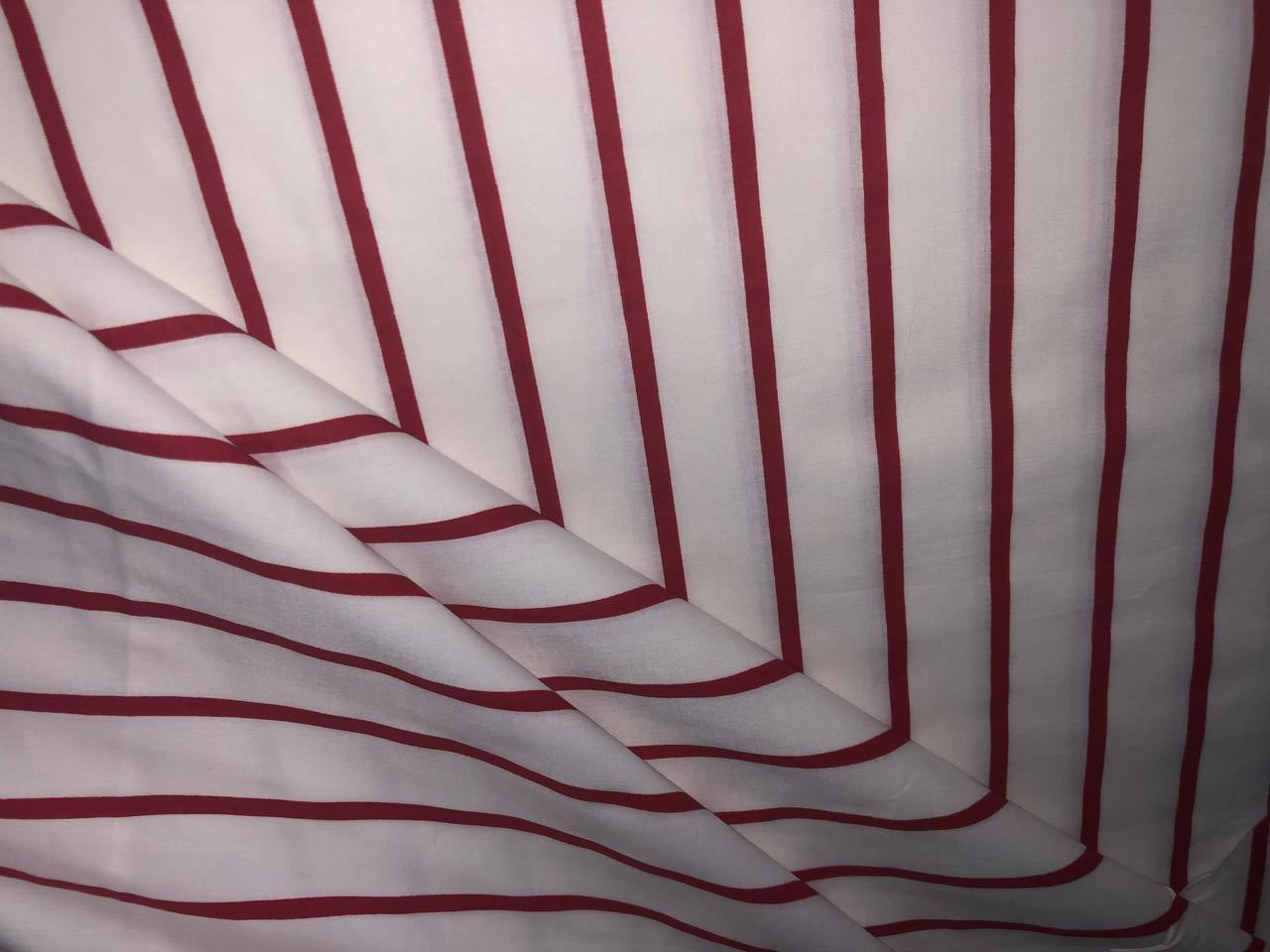 100% Cotton Poplin 48" wide red and white stripes [17291]