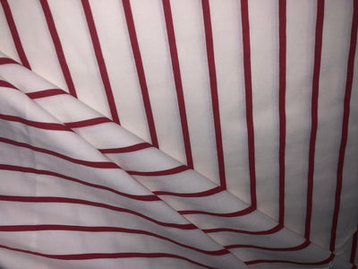 100% Cotton Poplin 48" wide red and white stripes [17291]