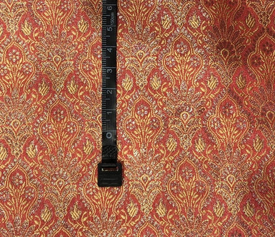 Silk Brocade fabric 44" available in 2 colors dusty peach, and peachy orange [BRO1041]