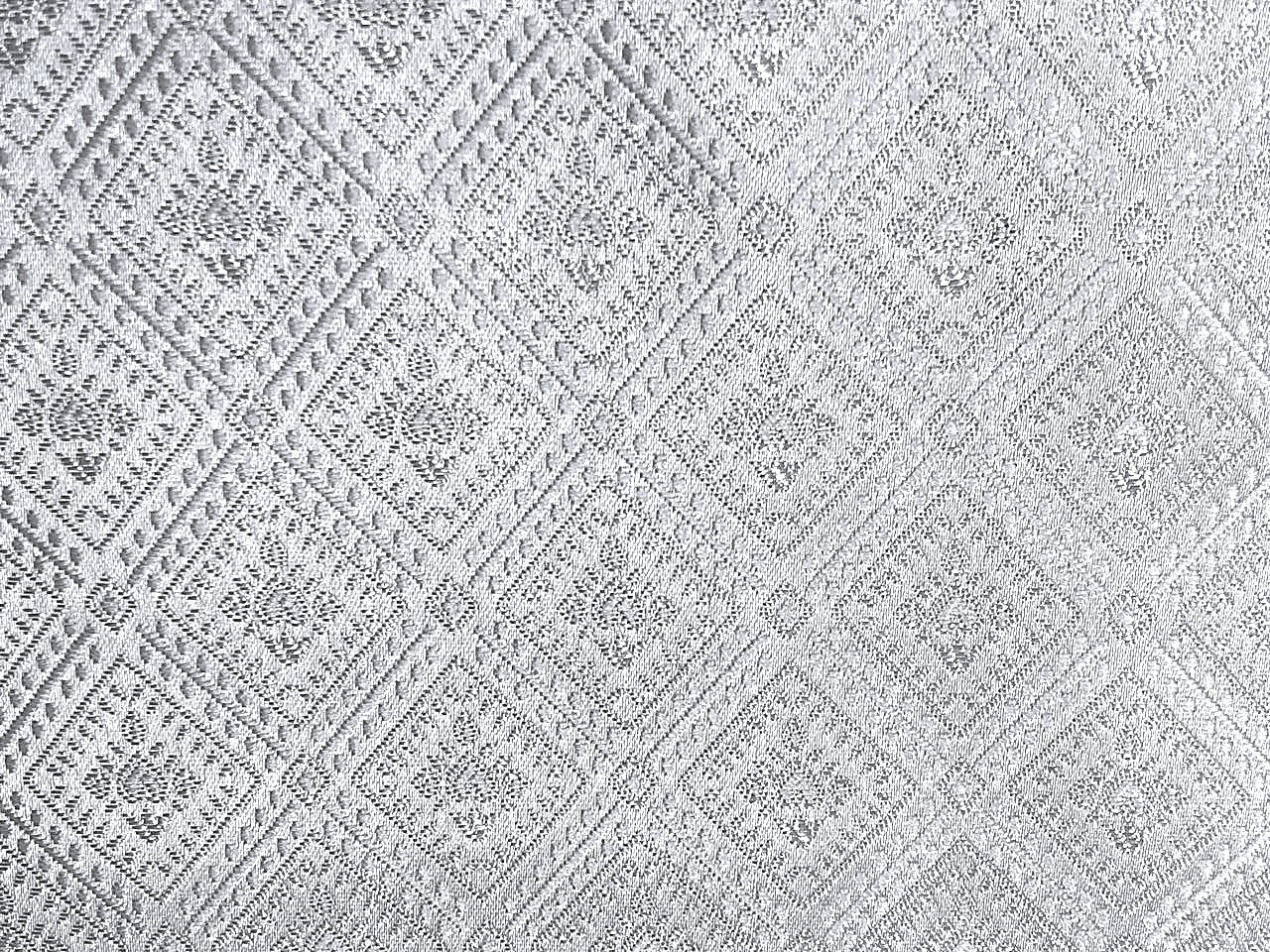 Silk Brocade fabric  white with white self geometric jacquard BRO1033[2]