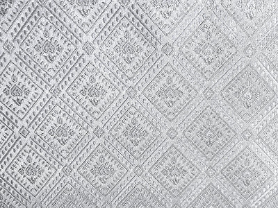 Silk Brocade fabric  white with white self geometric jacquard BRO1033[2]