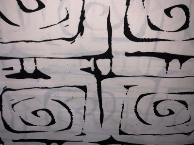 100% Linen black and white abstract  digital print fabric 58" wide [17302]