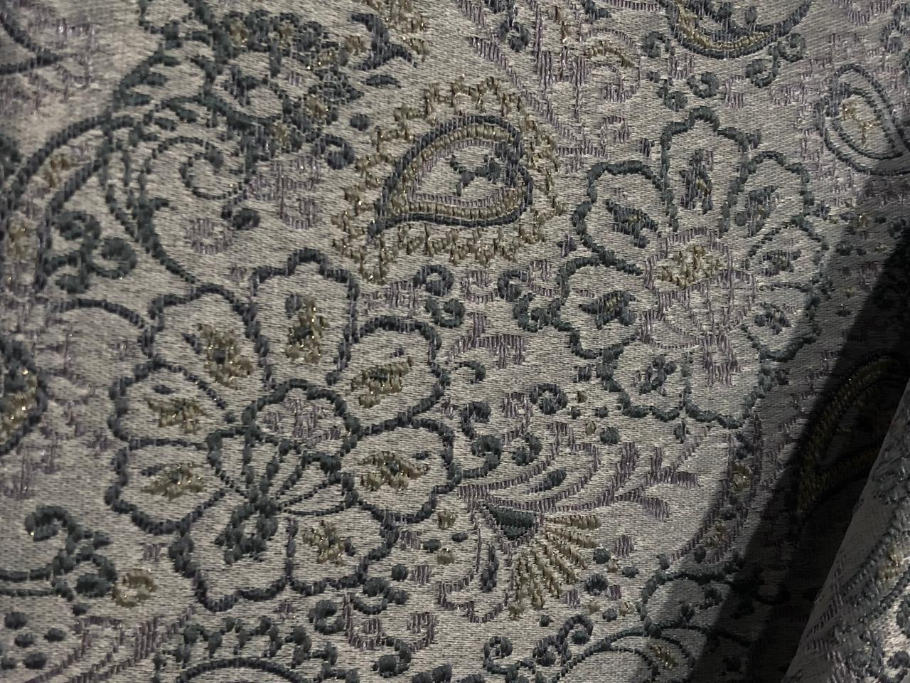 Silk Brocade fabric  jacquard with with subtle embroidery 54"available in 2 colors pink and grey and lilac grey BRO1034[1/2]
