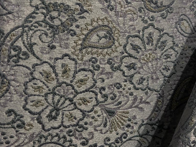 Silk Brocade fabric  jacquard with with subtle embroidery 54"available in 2 colors pink and grey and lilac grey BRO1034[1/2]