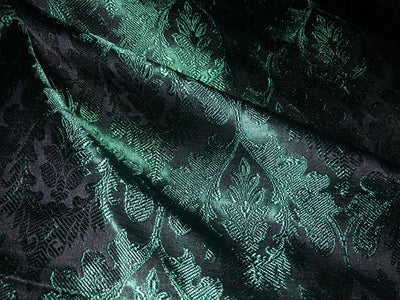 Silk Brocade fabric dark green with emerald green  jacquard  BRO1025[5]