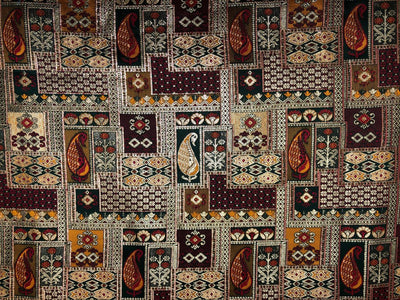 Silk Brocade fabric squares and rectangle motifs with intricate designs within available in pinks ,navy and deep bottle green  BRO1095