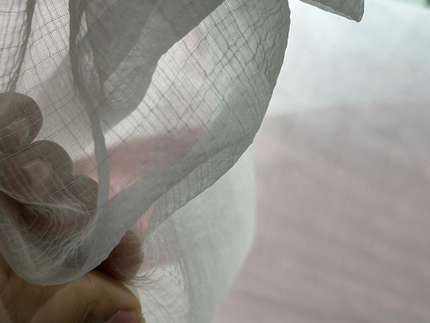 100% silk organza fabric  self plaids  44" wide [17552]ROLL