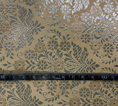 Silk Brocade fabric 44" gold metallic white gold  jacquard  BRO1046[1]