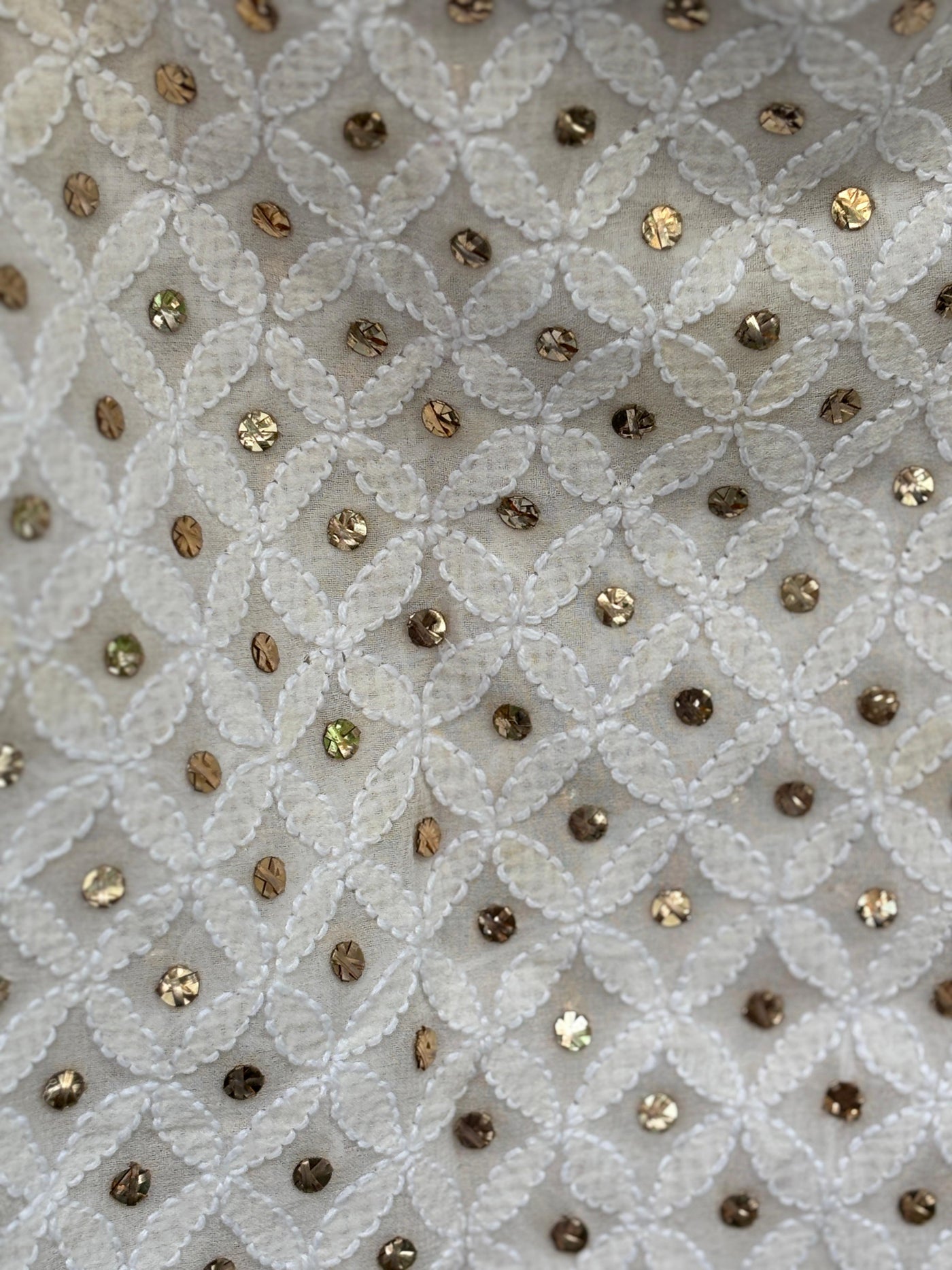 Embroidered  mukesh  ,a traditional Indian embroidery 44" wide and 3 yards long.[17689]