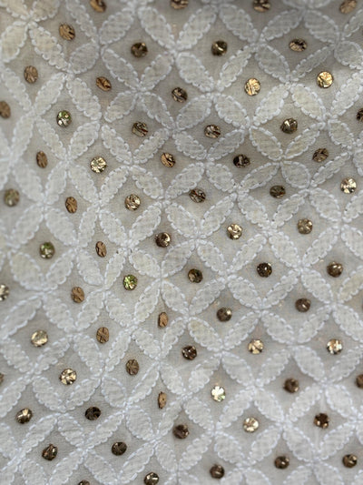 Embroidered  mukesh  ,a traditional Indian embroidery 44" wide and 3 yards long.[17689]