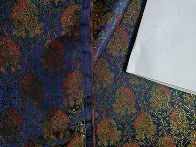Silk Brocade fabric Blue,Green & Red Color 44" wide BRO224[3]