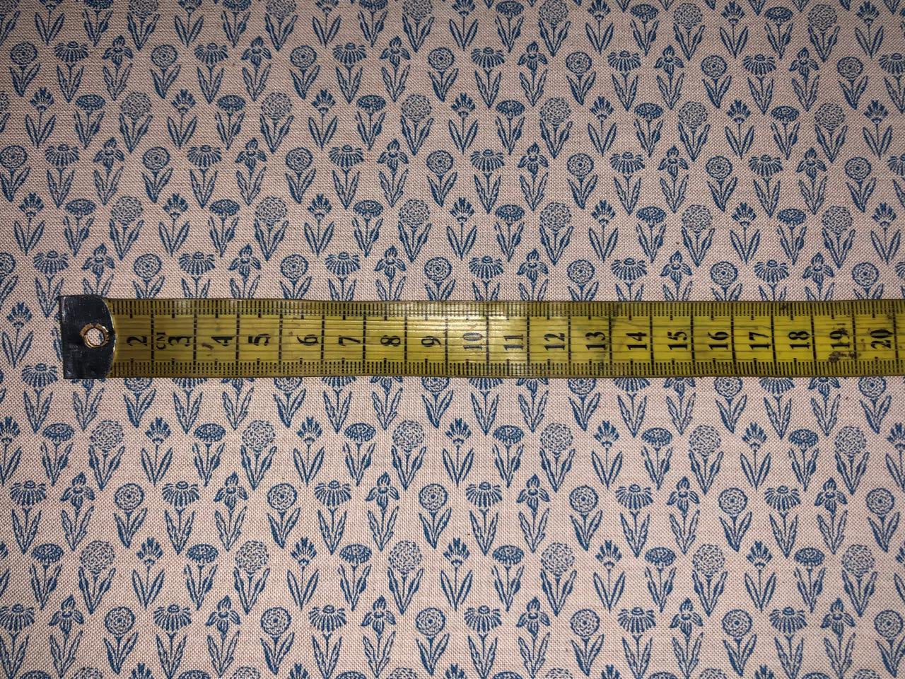 100% Cotton Linen  print 58" wide FLORAL PRINT motif's available in 2 colors red and cream ,blue and cream [17217/18]