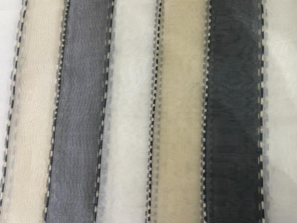 100% silk organza stripes fabric 44" wide [9891]