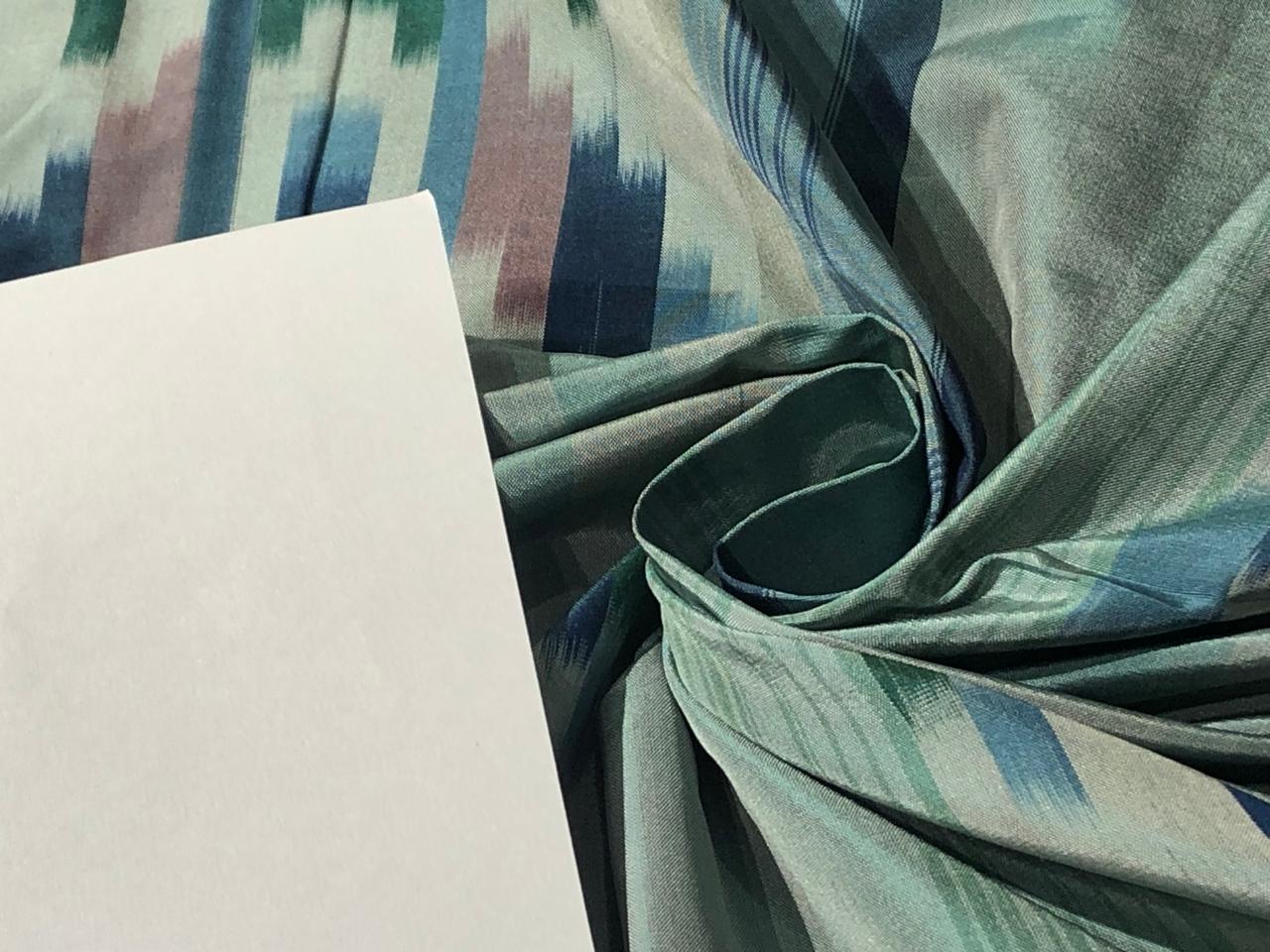 100% silk taffeta fabric TEAL BLUE,  MINT AND GREEN 54&quot; wide TAFNEWC15[3] SINGLE LENGTH OF 4.00 YARDS