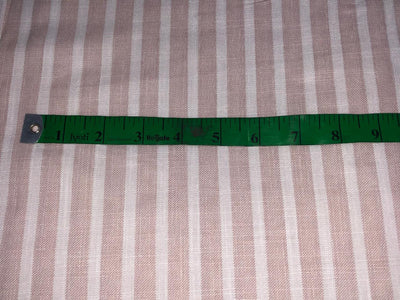 Cotton Viscose  Linen  biscuit and ivory stripe  Fabric 58" wide [17290]