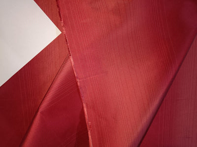 100% Silk Taffeta Fabric Tomato Red &amp; Dark Coral stripes 54" wide TAF#S77[2]