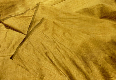 PURE SILK DUPION FABRIC ANTIQUE GOLD color 54&quot; wide WITH SLUBS*MM124[2]