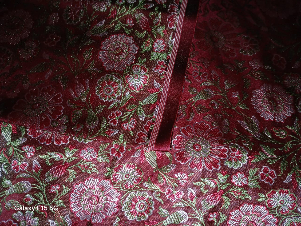 Silk Brocade fabric floral  jacquard available in 3 colors burgundy, red and maroon BRO989[1/2/3]