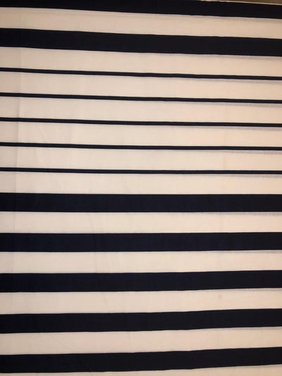 100% Cotton Poplin black white stripe  53" wide [18487]