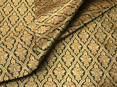 Silk Brocade fabric with subtle gold metallic jacquard motifs44" wide available in 4 colors rosy brown ,rust, bottle green and purple BRO1104