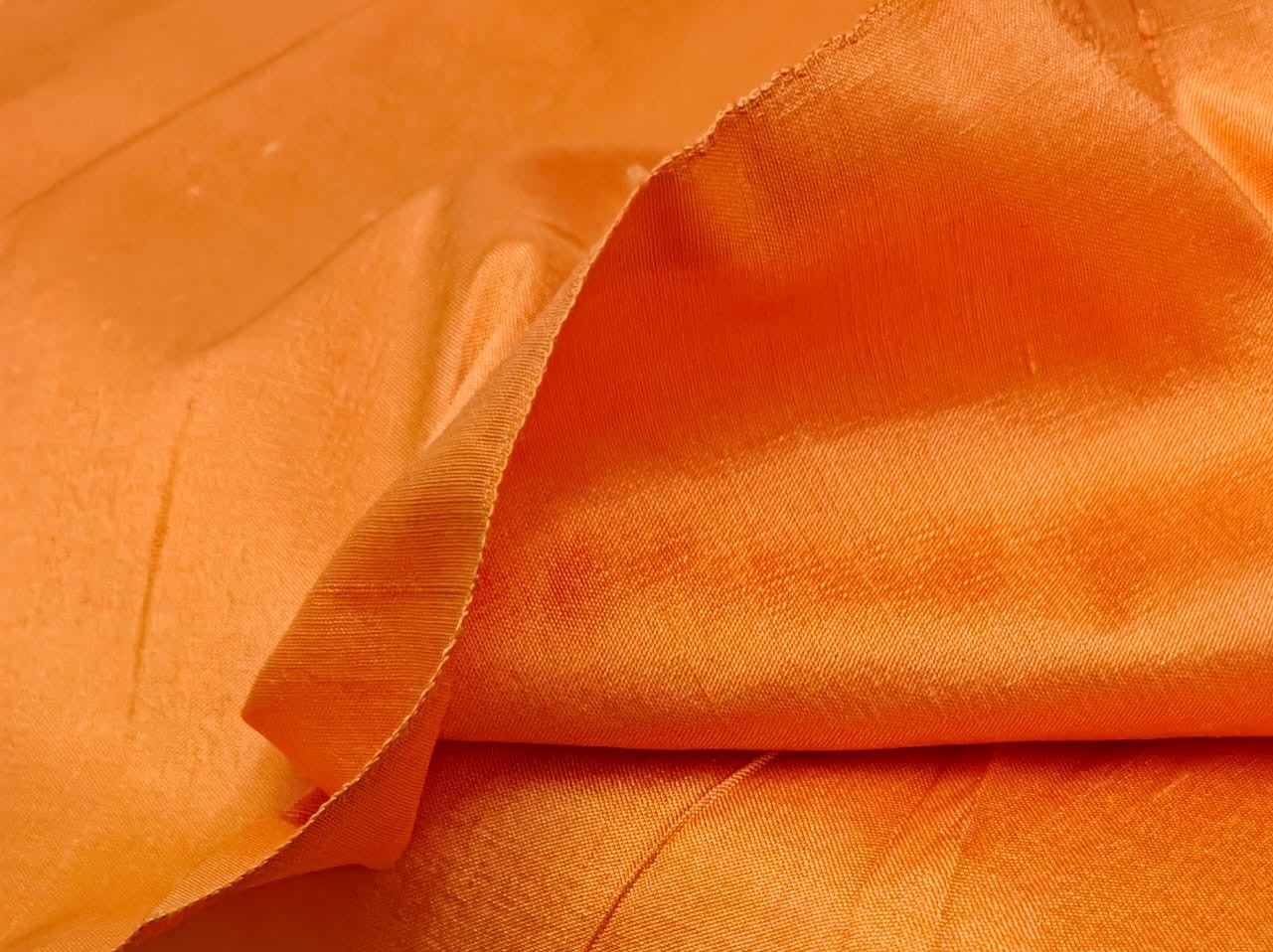 Silk Dupioni fabric orange saffron 54" wide DUP428[1]