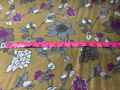 Viscose TWILL Digital Floral Print 41&quot; wide available in 2 colors mustard , slate blue and berry