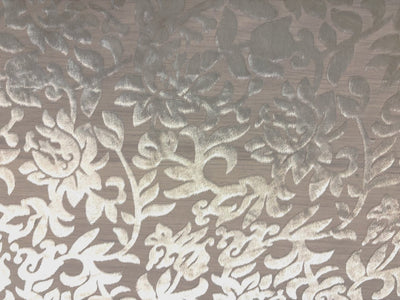 White Devore Polyester Viscose Burnout Velvet fabric ~ 44" wide available in 3 designs floral vines, abstract rose and floral [18291/92/93]