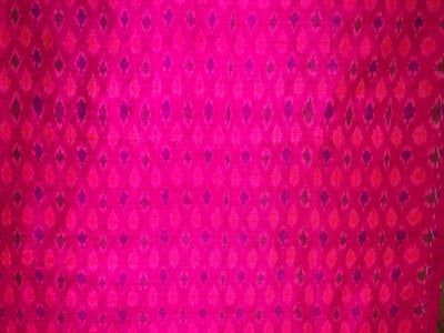 100% pure silk dupion ikat fabric pink color 44" wide available in 3 combinations