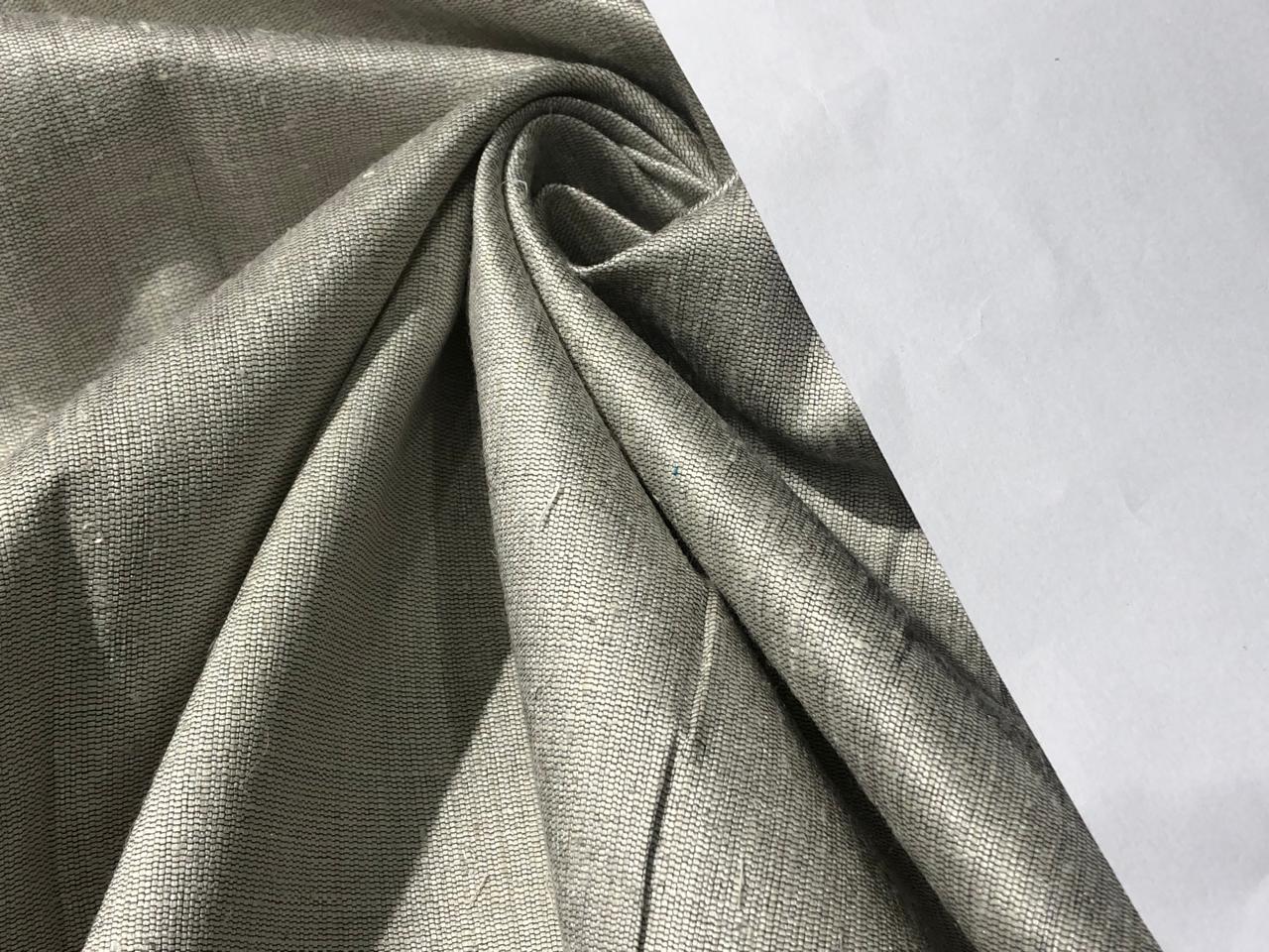 SILK TUSSAR BHAGALPURI RAWSILKS 44"available in 2 colors dark olive and silver grey [16784/86]]