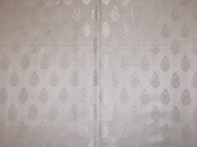 Silk Brocade fabric white ivory motif  BRO1086[2]