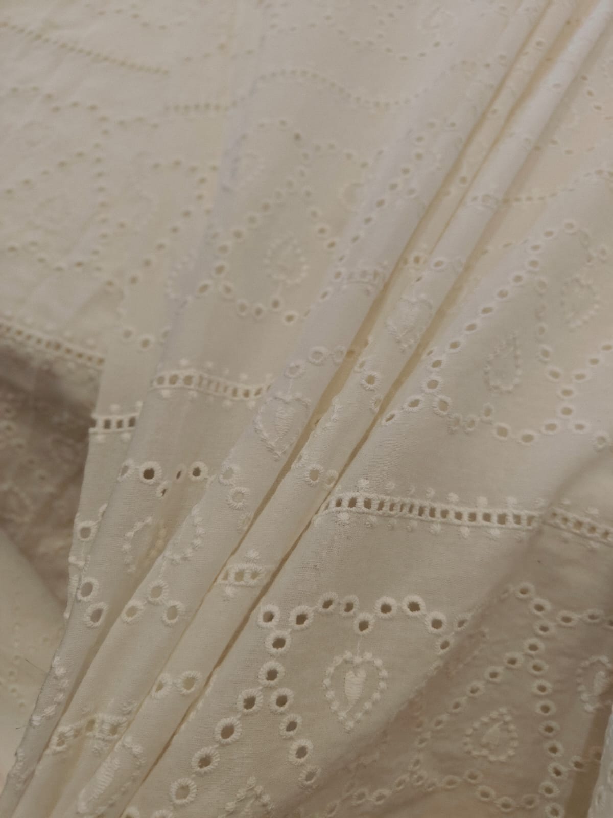 100% Cotton white intricate allover eyelet pattern 58 inches wide .[20 ...