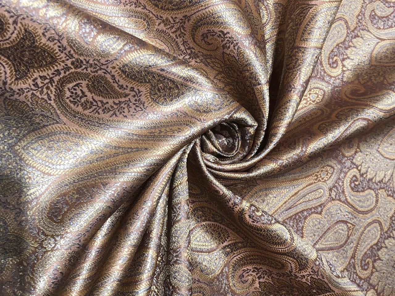 Silk Brocade fabric 44" wide paisley jacquard available in 3 colors pink and blue ,red and green and pastel pink and slate blue BRO1037