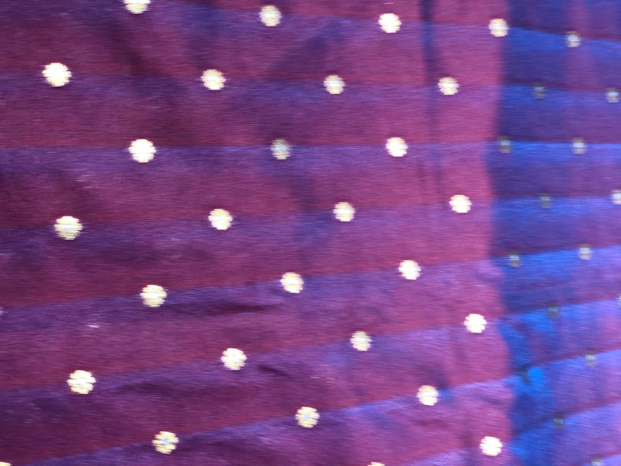 Silk Brocade fabric available in 3 colors two tone red x blue, two tone red x green and royal blue BRO1032