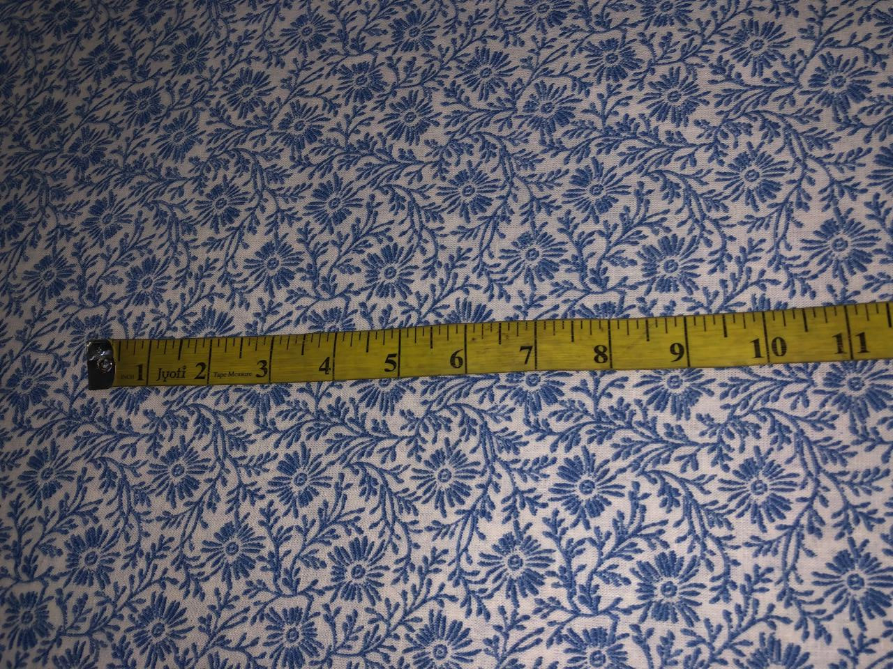100% Cotton Linen BLUE FLORAL   PRINT [17160]