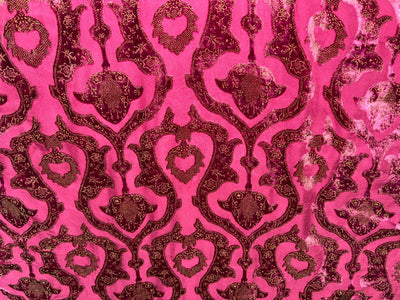 Devore Polyester Viscose Burnout Velvet berry color fabric berry [18372]