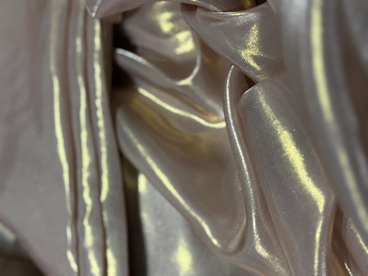 Liquid organza fabric 58" wide onion pink with gold  tinge [17340]