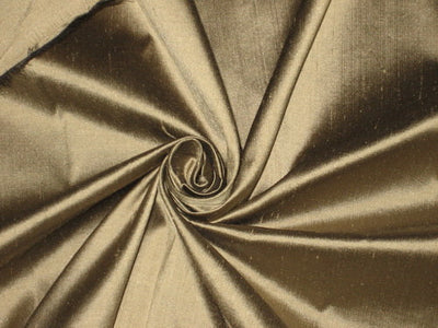 Pure SILK Dupioni FABRIC Dull Gold x Black COLOR 54" WIDE DUP26A