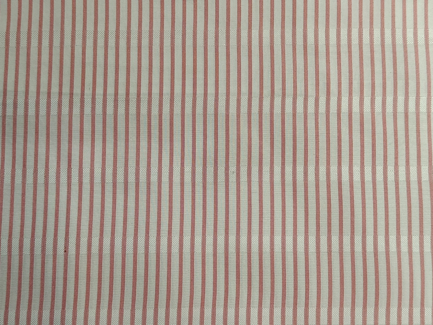 SILK TAFFETA FABRIC RED X WHITE WITH JACQUARD STRIPES COLOR 48" wide TAF#S127[7]