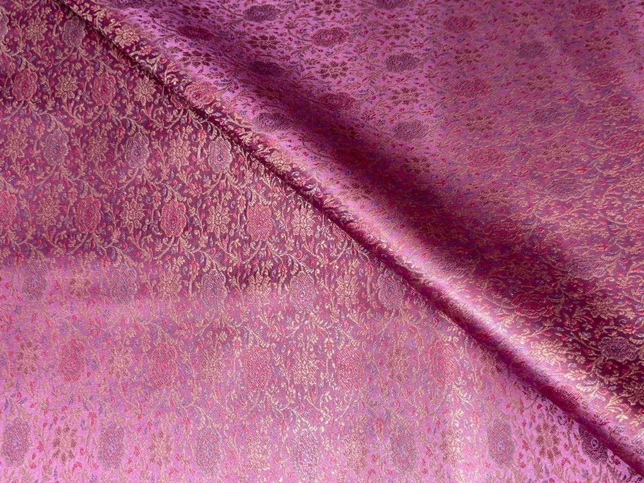 Silk Brocade fabric pinkish lavender intricate floral  BRO1082[3]