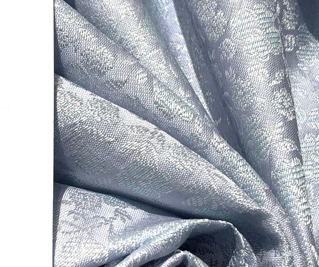 Silk Brocade fabric with floral vine  jacquard available in 2 colors dusty mint and Uranian blue BRO992[1/2]