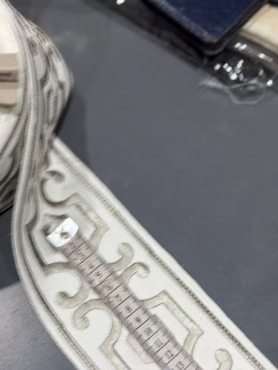 LACE /BORDER used in garments and furnishings available in fawn and navy