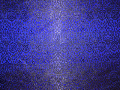 Silk Brocade fabric royal blue with dark navy jacquard BRO1087[1]