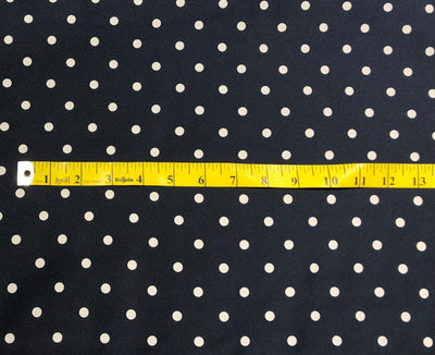 Viscose Moss Crepe navy color with white polka dot print 58&quot; wide &quot; [17558]