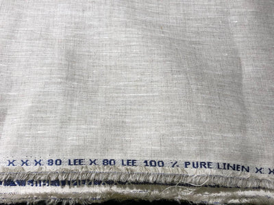 100% linen  80 LEA 58" wide available in 5 colors ivory/blue/taupe/silver grey AND sand