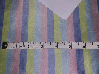 100% Silk Taffeta Fabric GREEN,BLUE,DUSTY ROSE Stripes 54" WIDE TAFS162[3]