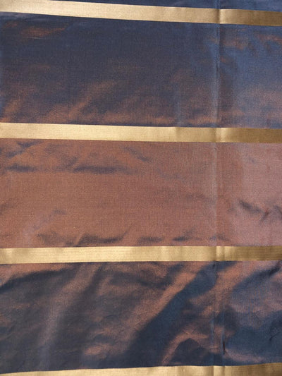 silk taffeta fabric iridescent blue x copper with satin stripes 54" wide TAFS147[1]