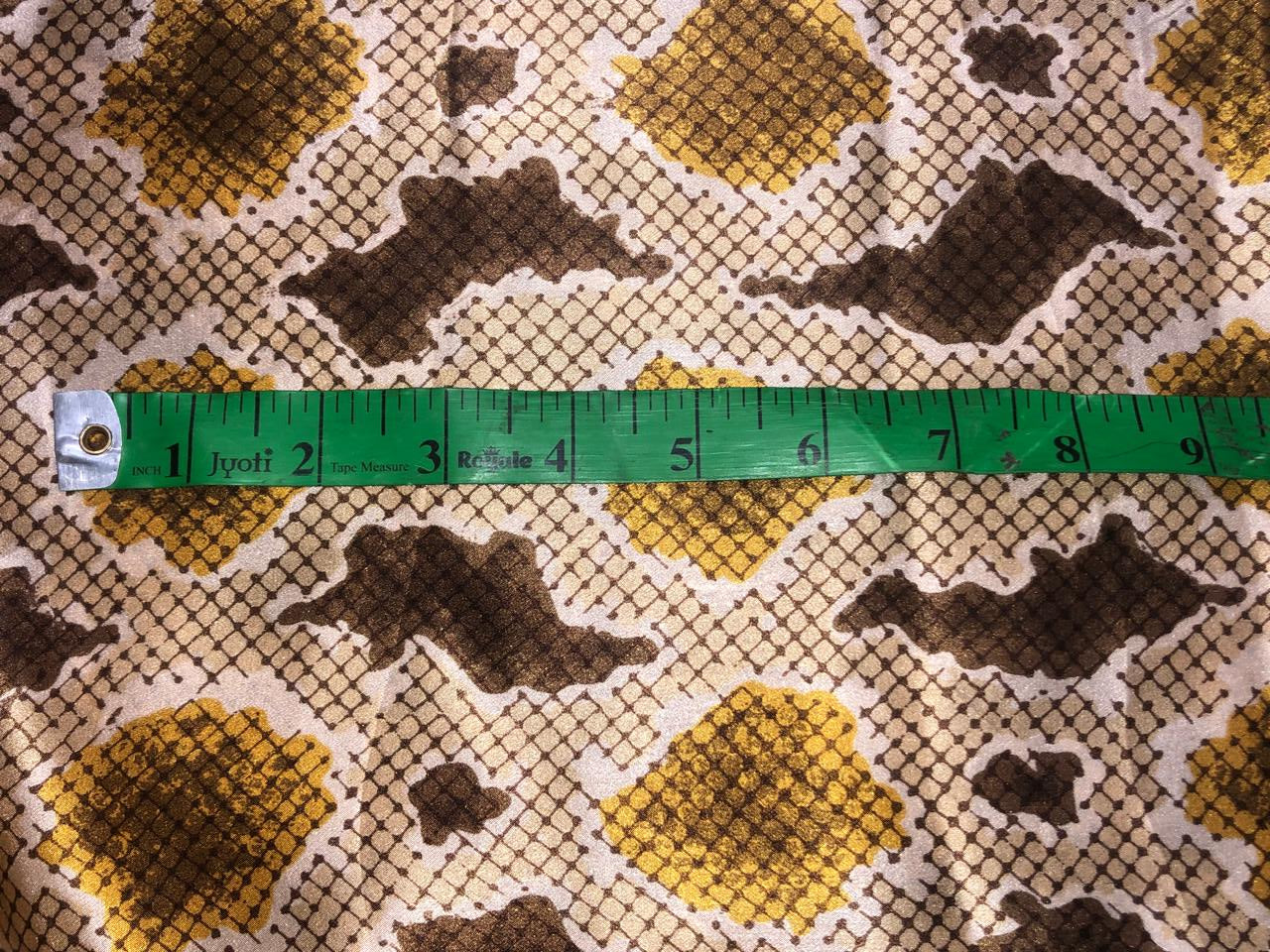 100% Pure Silk Satin 80 grams 54"Wide Fabric abstract print  available in 2 colors black and brown  [18285/86]