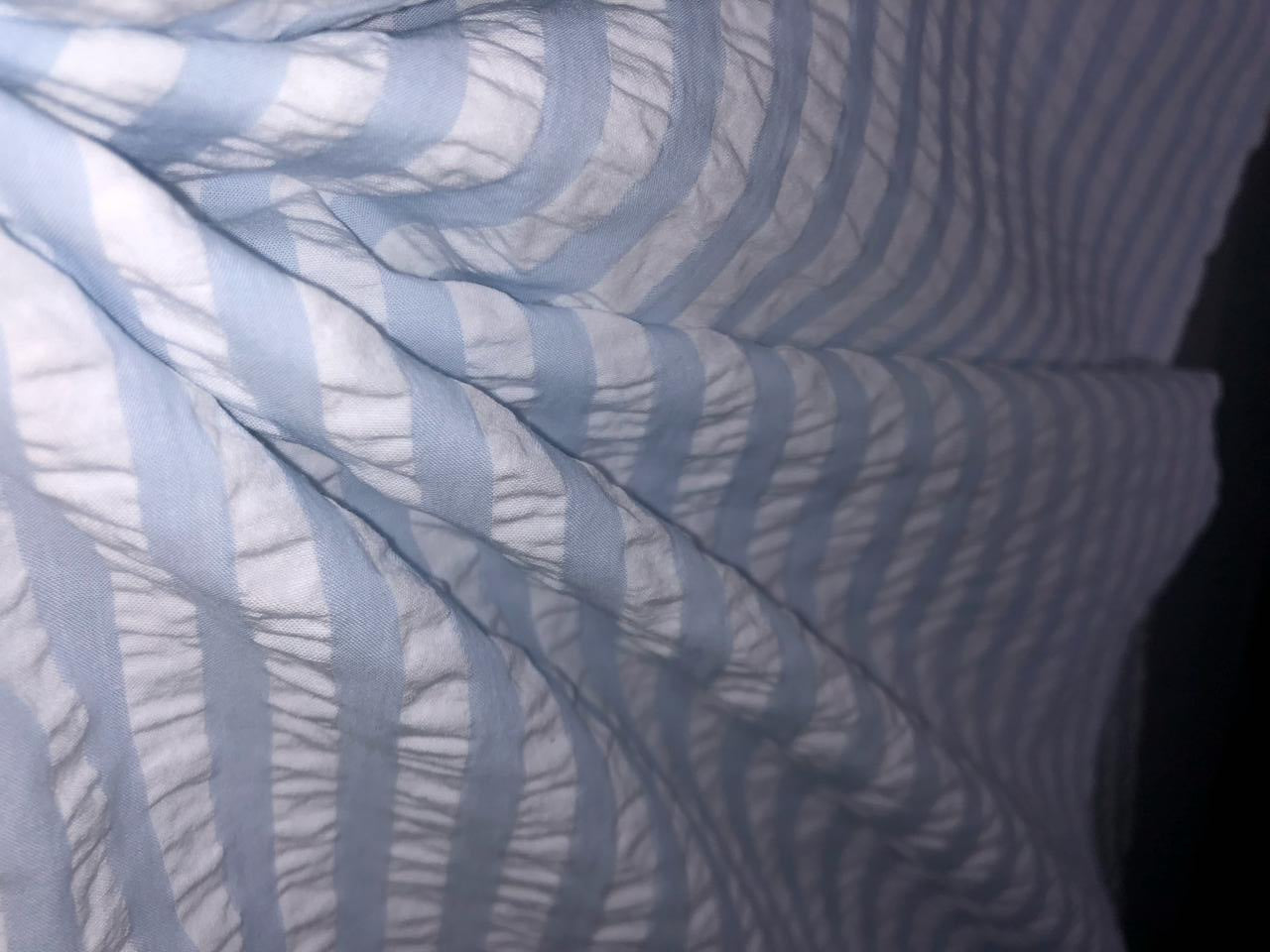 Italian cotton seersucker fabric 58" wide available in white / multi and blue  seersucker stripes