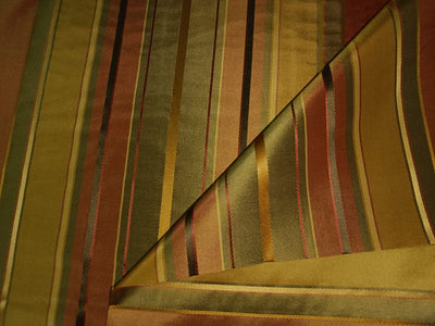 100% SILK TAFFETA FABRIC Multi Colour Gorgeous Satin Stripe 54" wide Taf#S59[1]